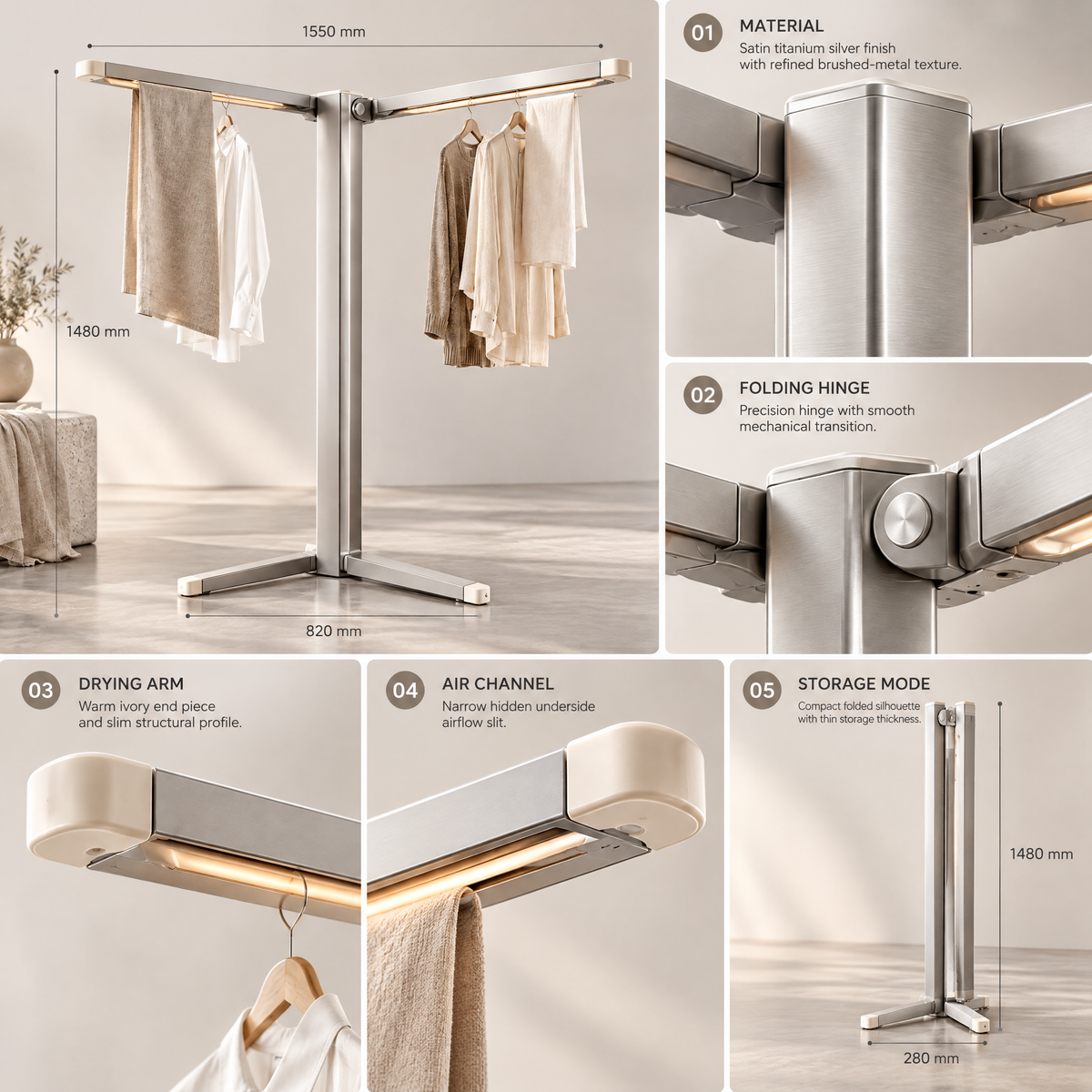 Orvenlore™ Folding Heated Clothes Drying Rack