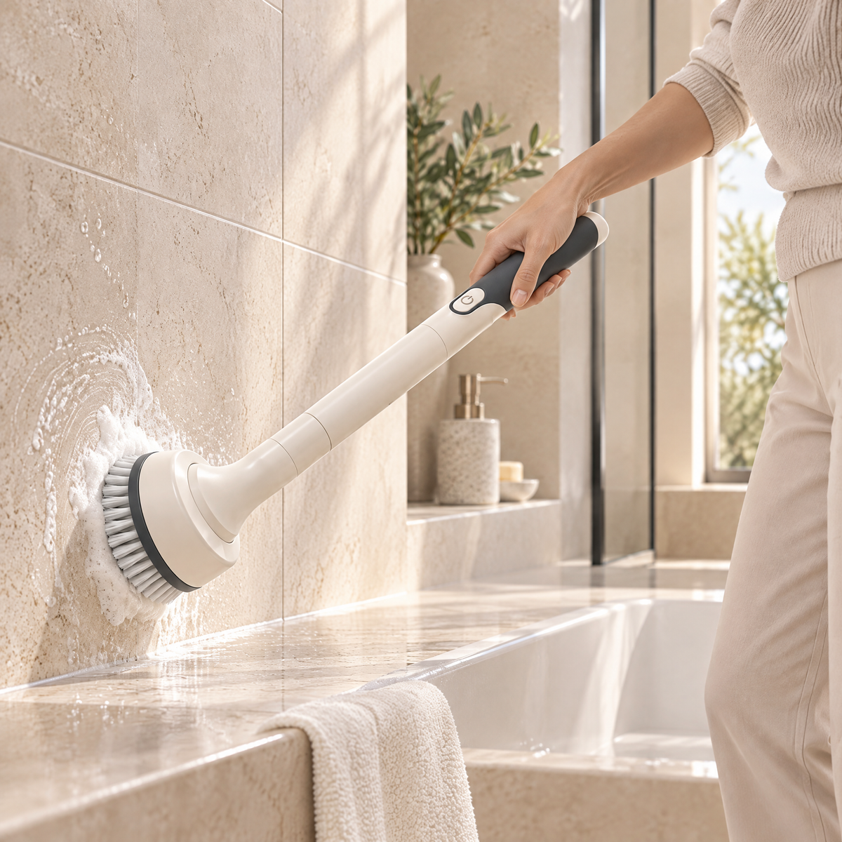 Orvenlore™ Long-Reach Electric Spin Scrubber