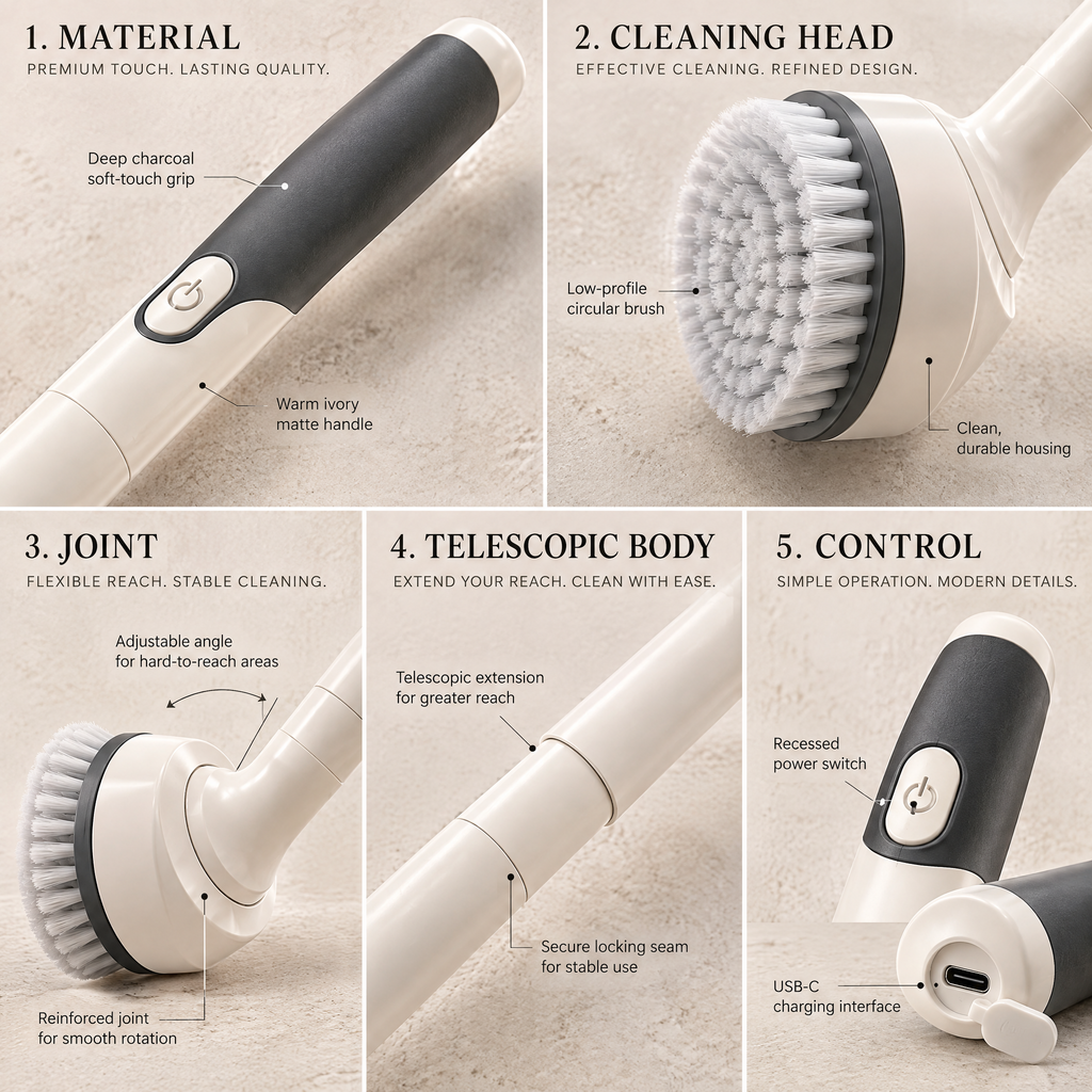 Orvenlore™ Long-Reach Electric Spin Scrubber