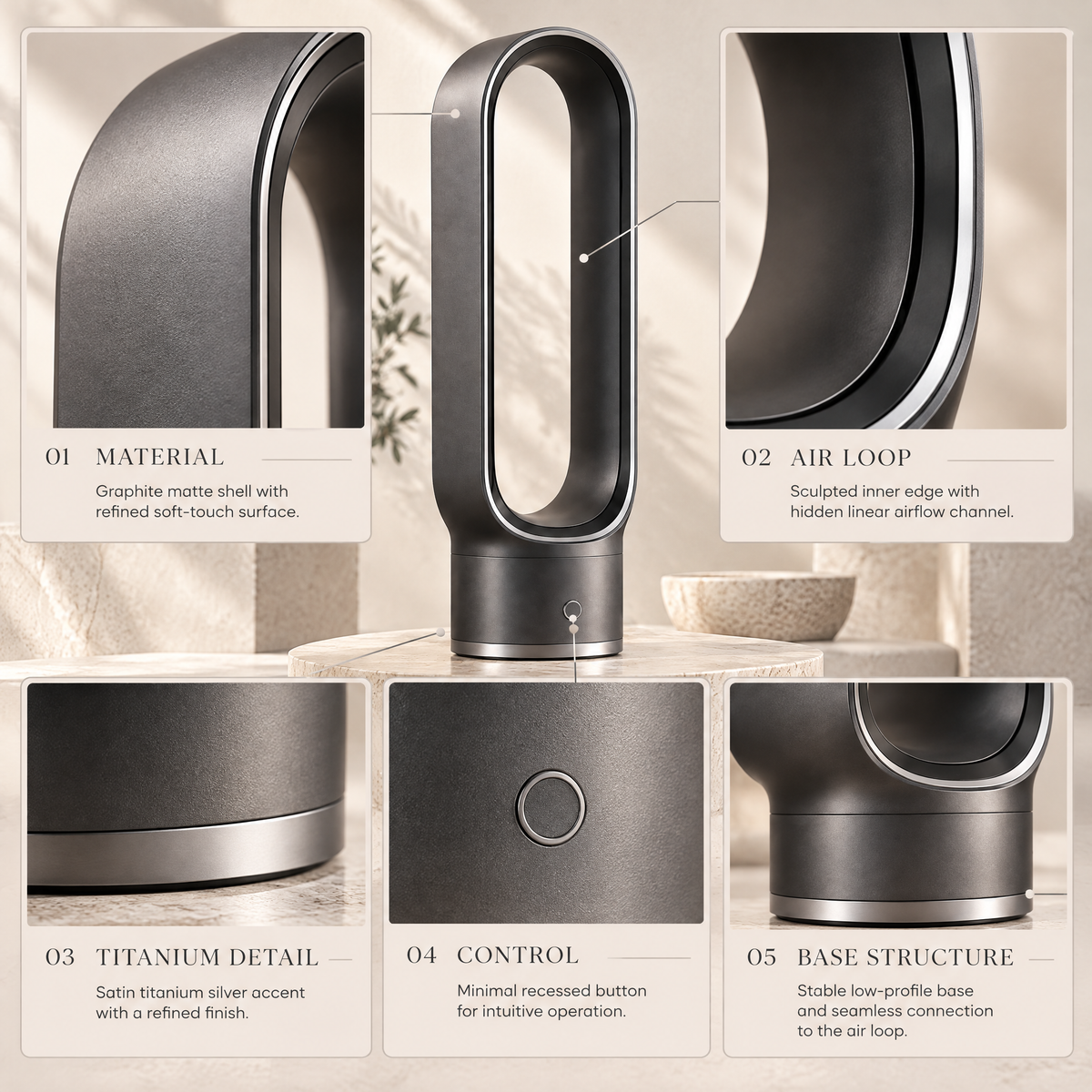 Orvenlore™ Bladeless Air Circulator Fan