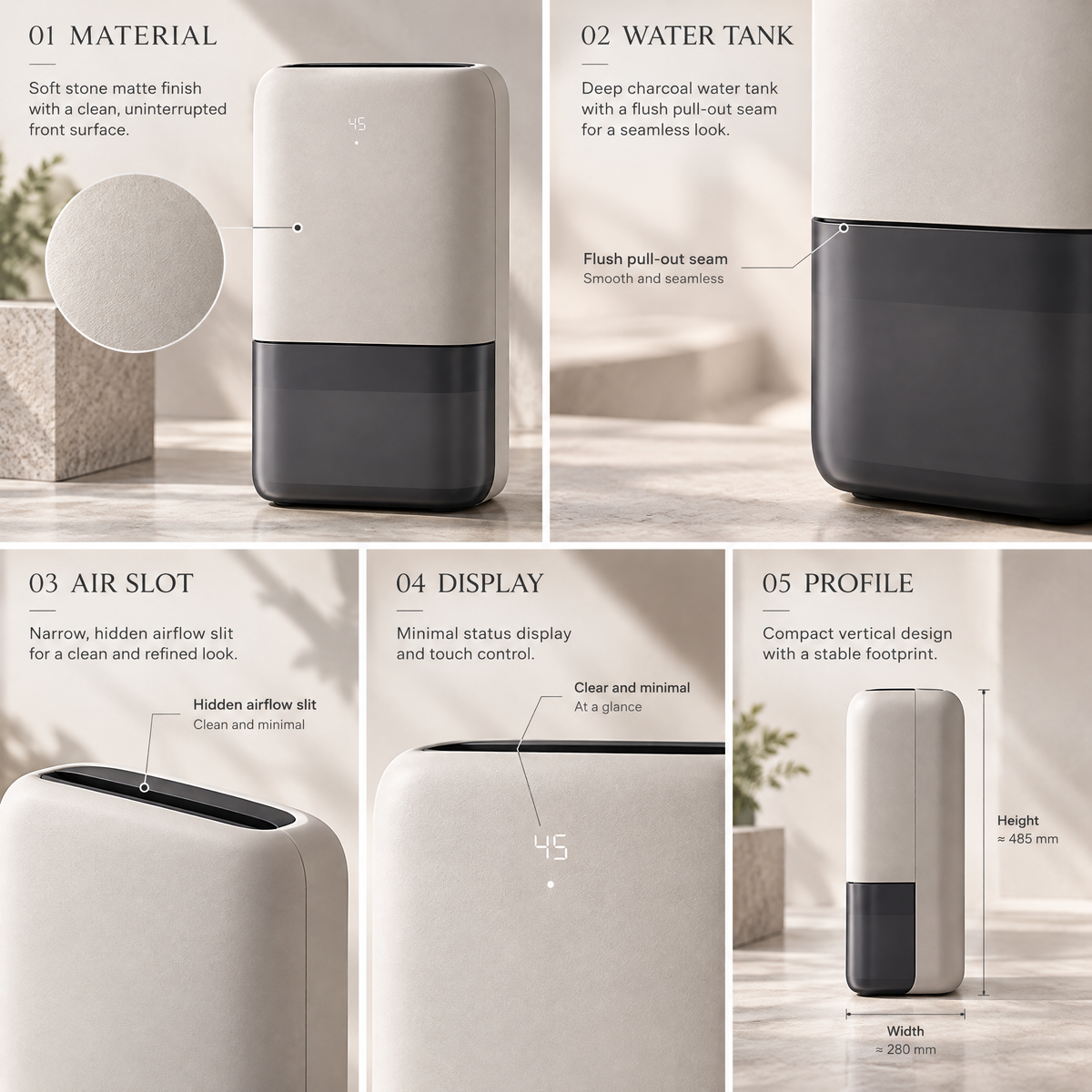 Orvenlore™ Compact Home Dehumidifier